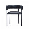 Onda Contemporary Vegan Leather Metal Dining Chair in Black | Chaise de salle a manger contemporaine Onda en cuir vegetalien et metal, coloris noir