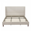 Harper Upholstered King Bed Frame with High Headboard, Chenille Fabric - Beige | Cadre de lit king Harper rembourre avec tete de lit haute, tissu chenille, beige