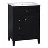 Scott 24" Bathroom Vanity with Ceramic Sink and Rubberwood Legs, Black | Scott Meuble-lavabo de 24" avec vasque en ceramique et pieds en bois caoutchouc, Noir