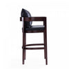 Ritz Mid-Century Modern Wood Upholstered Barstool in Black - Set of 3 | Tabouret de bar en bois rembourre style mid-century Ritz noir - Lot de 3