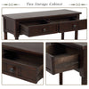 Jeremy Solid Wood Traditional Console Table With Drawers And Shelf - Espresso | Table Console Traditionnelle Jeremy En Bois Massif Avec Tiroirs Et Etagere - Espresso