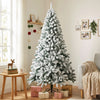 HOMCOM 6ft Flocked Christmas Tree with Hinged Design, Fir Xmas Tree