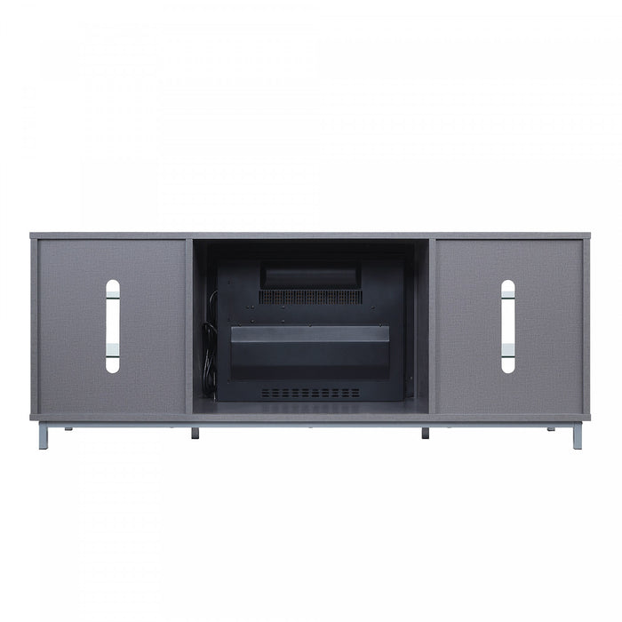 Brighton Modern 2-Piece Electric Fireplace in Black and Gray