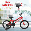 Costway 18" Led Lighted Kids Bike With Adjustable Seat Coaster Brake Training Wheels Red