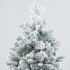 Homcom 6 Ft Artificial Christmas Tree With Flocked Tips, Pinecones, Hinge|Homcom Arbre De Noel Artificiel De 6pi Avec Pointes Floquees, Pommes De Pin