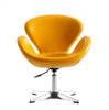 Raspberry Modern Upholstered Swivel Lounge Chair in Yellow - Set of 2 Accent Chair | Fauteuil lounge pivotant moderne Raspberry en tissu jaune - Lot de 2
