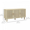 HOMCOM Boho Sideboard, Coffee Bar Cabinet with Rattan Doors, Natural