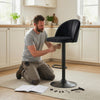 HOMCOM Bar Stools Set of 2, Swivel Counter Height Barstools, Black