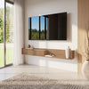 Nordika Slim 72" Wall-Mounted TV Stand with Storage Cabinet - Light Walnut | Meuble pour téléviseur mural mince Nordika de 72 po avec armoire de rangement - noyer clair