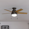 Anslee Low Profile Ceiling Fan with Light Fixture - Bronze | Ventilateur de plafond à profil bas Anslee avec luminaire - Bronze