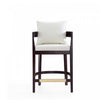 Ritz Mid-Century Modern Wood Upholstered Counter Stool in Ivory - Set of 2 | Tabouret de comptoir en bois rembourre style mid-century Ritz, ivoire – Lot de 2