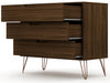 Rockefeller Mid-Century Modern 35" Dresser in Chestnut Brown (3-Drawer) - Set of 2 | Commode Rockefeller Mid-Century Modern 89 cm en marron chataigne (3 tiroirs) – Lot de 2