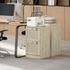 HOMCOM 2 Drawer File Cabinet Lockable Filing Cabinet for A4 Letter Oak