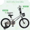 Costway 18" Kid's Bike With Training Wheels Adjustable Handlebar & Seat Handbrake Sliver