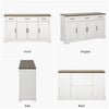 Ryan 55" Adjustable Storage Buffet Cabinet With Door Shelves And Coffee Bar Station - White | Buffet De Rangement Ryan 55" Avec Etageres A Portes Et Station Café - Blanc