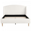 Jeffrey Upholstered Bed with Boucle Wingback Headboard,King Size - White | Lit Jeffrey Rembourre avec Tete de Lit Ailes en Tissu Boucle, Taille King - Blanc