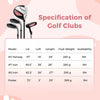 Ultimate Kids Golf Practice Set Junior Complete Golf Club Set For Kids Age 5-7 Years Old Pink