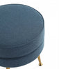 Bailey Mid-Century Modern Upholstered Accent Ottoman in Blue - Set of 2 | Lot de 2 poufs d’appoint Bailey style milieu du siecle moderne, rembourres, bleu