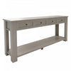 Gracie Solid Wood Console Table With Drawers And Shelf - Grey Wash | Table Console Gracie En Bois Massif Avec Tiroirs Et Etagere, Gris Patine