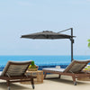 Outsunny 10' Offset Patio Umbrella 360° Rotation Cantilever Umbrella, Grey