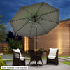 Costway 10 FT Solar Patio Umbrella with 96 LED Lights 35° Adjustable Tilt Vented Top Gray
