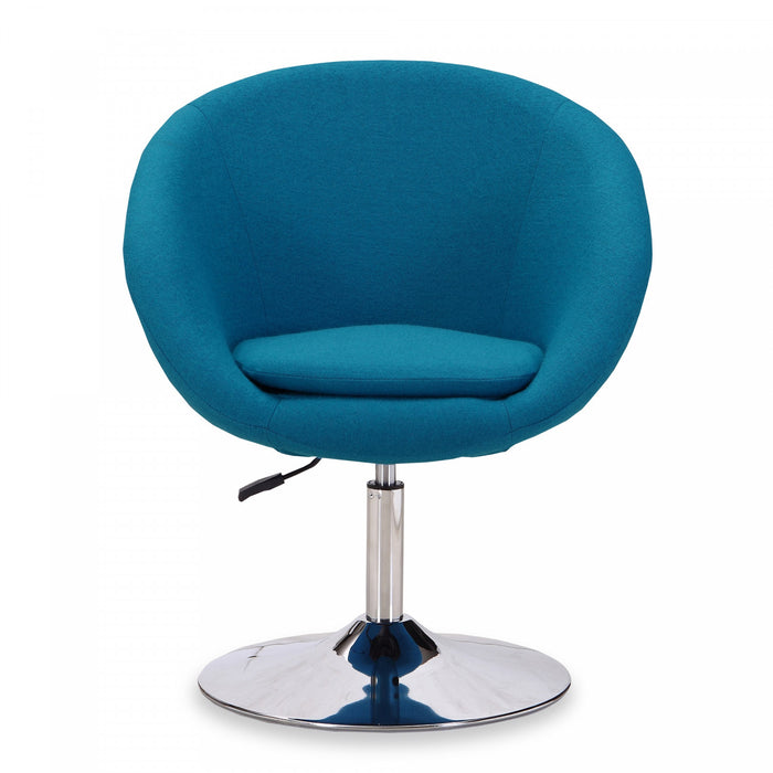 Hopper Modern Upholstered Swivel Lounge Chair in Blue - Set of 2 Accent Chair