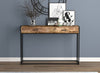 48” Modern Console Table With 2 Drawers - Brown Reclaimed Wood With Black Metal | Console moderne de 48 po avec 2 tiroirs - bois recyclé brun avec métal noir