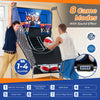 Costway Dual Shot Basketball Arcade Game With 8 Game Modes Electronic Scoring Blue
