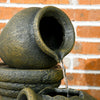 Outsunny 3-tier Outdoor Water Fountain With Adjustable Flow, Wine Jar Look|Outsunny Fontaine D'eau D'exterieur A 3 Niveaux