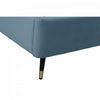 Crosby Modern Upholstered Velvet King Bed in Blue | Lit king moderne Crosby en velours bleu capitonne
