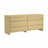 Linda Modern 72" Dresser in Natural Oak (6-Drawer) | Commode moderne Linda 72" en chene naturel (6 tiroirs)