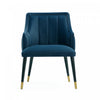 Eda Modern Wood Armchair in Midnight Blue Dining Chair | Fauteuil moderne Eda en bois avec accoudoirs, bleu minuit