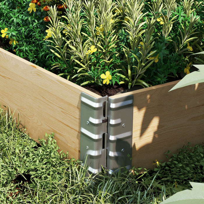 Outsunny Foldable Wooden Raised Garden Bed With Open Bottom