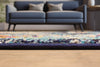 Lotus Navy Rug 2'8" x 8'2" | Tapis de Couloir Traditionnel Lotus 2'8" x 8'2" en Bleu marin