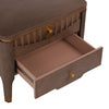 Liam Modern Wave Design Nightstand with 2 Storage Drawers,Brown  | La table de nuit moderne Liam avec design en vague et 2 tiroirs de rangement, couleur marron