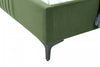 Promenade Mid-Century Modern Upholstered Velvet Twin Bed in Moss Green | Lit jumeau Promenade style milieu du siecle moderne en velours capitonne vert mousse
