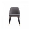 Estelle Modern Vegan Leather Wood Dining Chair in Graphite - Set of 2 | Chaise de salle a manger moderne Estelle en cuir vegetalien et bois, graphite - Lot de 2