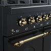 Forno Antico 48" Gas Range, Black, Double Ovens, -FFSGS6219-48BLK | Cuisiniere a gaz Antico de 48", noire,avec double four – FFSGS6219-48BLK