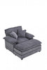 Liam 46.9" Modern indoor corduroy sofa with 2 soft cushions ,Grey Sofa  | Liam Canape d'interieur moderne en velours cotele 46,9" avec 2 coussins moelleux, Gris