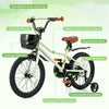Costway 18" Kid's Bike With Training Wheels Adjustable Handlebar & Seat Handbrake Green