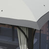 Outsunny 11' x 13' Double Roof Gazebo With Netting & Curtains, Light Grey