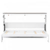Olivia Solid Wood Murphy Bed with LED Light and Foldable Cabinet,Twin Size,White Twin Bed | Lit escamotable Olivia en bois massif avec lumiere LED et armoire pliante, taille simple, blanc
