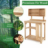 Costway Garden Potting Table Outdoor Potting Bench Wooden Workstation W/storage Shelf