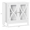 HOMCOM Kitchen Sideboard, Glass Door Buffet Cabinet with Adjustable Shelf