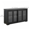 HOMCOM Kitchen Sideboard Stackable Storage Cabinet with Sliding Glass Door