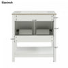 Simona 30" Solid Wood Bathroom Vanity With Ceramic Sink And Storage - White | Simona Meuble-lavabo En Bois Massif 30" Avec Vasque En Ceramique Et Espace De Rangement -Blanc
