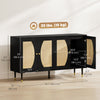 HOMCOM Boho Sideboard, Buffet Cabinet with Adjustable Shelves, Black