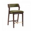 Patricia Modern Wood Upholstered Counter Stool in Turtle Green - Set of 2 | Tabouret de comptoir moderne en bois Patricia avec assise rembourree, vert tortue - Lot de 2