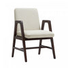 Stella Modern Wood Velvet Armchair in Cream | Fauteuil moderne en bois et velours Stella, coloris creme