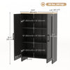 HOMCOM Storage Cabinet with Double Doors and Adjustable Shelf, Black